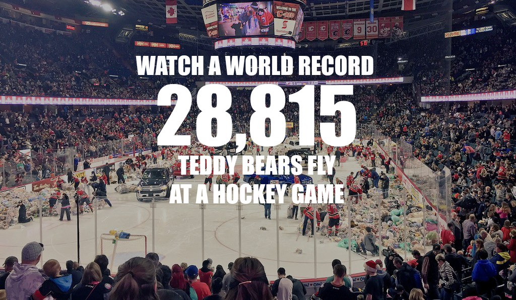 Calgary Hitmen 2015 Teddy Bear Toss