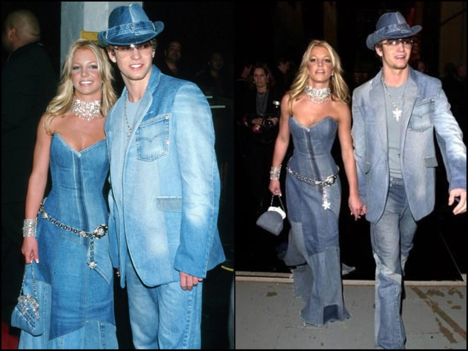 Britney and Justin in denim at 2001 AMA
